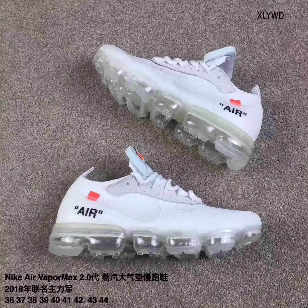 UNC OFF-WHITE AIR VAPORMAX FLYKNIT 2018 All White Shoes